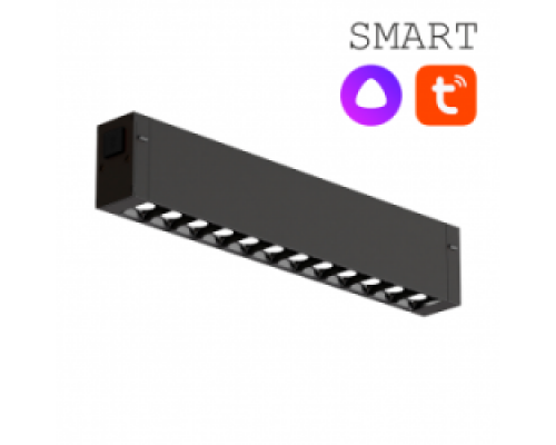 SMART трековый светильник черный, 10W, 2700-6000K, 900ЛМ, D220*25*40
