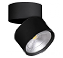 Светильник накладной светодиодный, спот поворотный 15W, 4000К (черный), 170-265V, 1350Lm, IP40, угол рассеивания 90°, цвет белый, корпус алюминий, рассеиватель стекло, 83*83*125